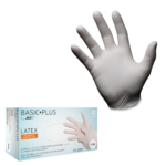 BASIC-PLUS, lateks rukavice bez pudera, bijele, veličina XS – XL